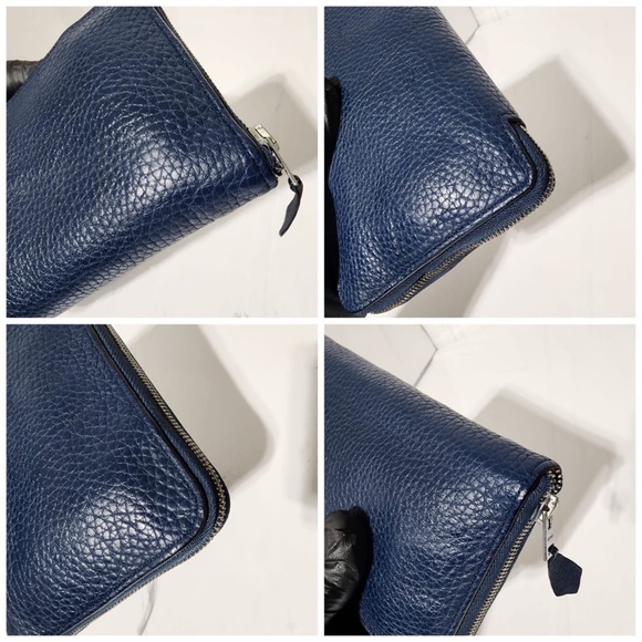 Authentic Hermes Long Azap Epsom Leather Wallet Navy Blue - Picture 6 of 11